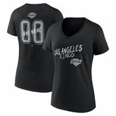 Los Angeles Kings Women's Hustle Personalized Name & Number V-Neck T-Shirt - Black - NHL