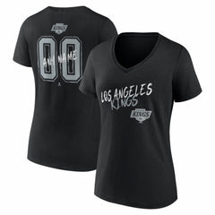 Los Angeles Kings Women's Hustle Personalized Name & Number V-Neck T-Shirt - Black - NHL