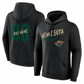 Minnesota Wild Big & Tall Hustle Personalized Name & Number Hoodie - Black - NHL