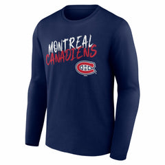 Montreal Canadiens Hustle Personalized Name & Number Long Sleeve T-Shirt - Navy - NHL