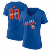 New York Islanders Women's Hustle Personalized Name & Number V-Neck T-Shirt - Royal - NHL