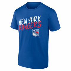 New York Rangers Big & Tall Hustle Personalized Name & Number T-Shirt - Blue - NHL