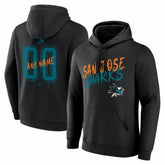 San Jose Sharks Big & Tall Hustle Personalized Name & Number Hoodie - Black - NHL