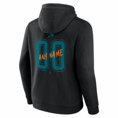 San Jose Sharks Big & Tall Hustle Personalized Name & Number Hoodie - Black - NHL