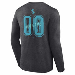 Seattle Kraken Hustle Personalized Name & Number Long Sleeve T-Shirt - Charcoal - NHL