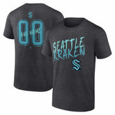 Seattle Kraken Hustle Personalized Name & Number T-Shirt - Charcoal - NHL