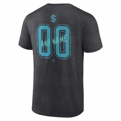 Seattle Kraken Hustle Personalized Name & Number T-Shirt - Charcoal - NHL