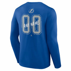 Tampa Bay Lightning Hustle Personalized Name & Number Long Sleeve T-Shirt - Blue - NHL