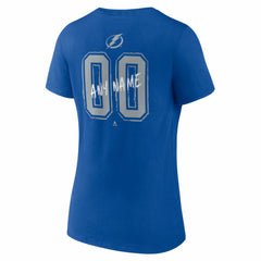 Tampa Bay Lightning Women's Hustle Personalized Name & Number V-Neck T-Shirt - Blue - NHL