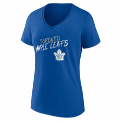 Toronto Maple Leafs Women's Hustle Personalized Name & Number V-Neck T-Shirt - Blue - NHL
