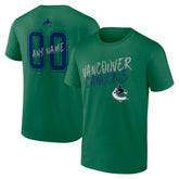 Vancouver Canucks Hustle Personalized Name & Number T-Shirt - Green - NHL