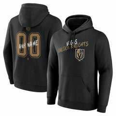 Vegas Golden Knights Big & Tall Hustle Personalized Name & Number Hoodie - Black - NHL