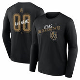 Vegas Golden Knights Hustle Personalized Name & Number Long Sleeve T-Shirt - Black - NHL