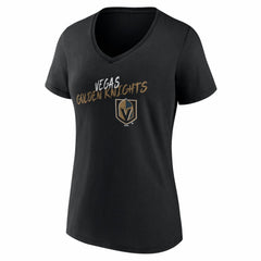 Vegas Golden Knights Women's Hustle Personalized Name & Number V-Neck T-Shirt - Black - NHL