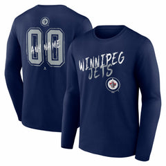 Winnipeg Jets Hustle Personalized Name & Number Long Sleeve T-Shirt - Navy - NHL