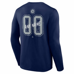 Winnipeg Jets Hustle Personalized Name & Number Long Sleeve T-Shirt - Navy - NHL
