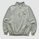 Pittsburgh Steelers Lee Sport 90s 1/4 Zip Sweatshirt Heather Gray Vintage | Fanatics