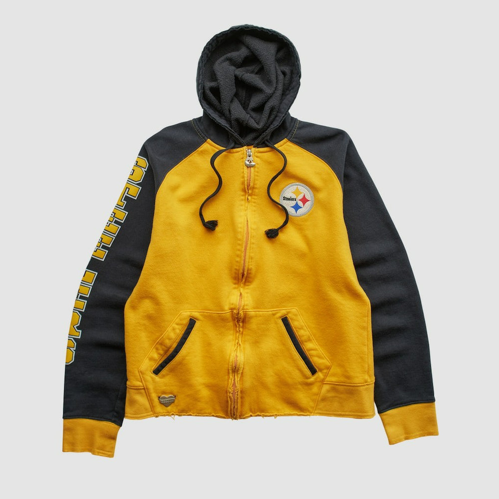 Pittsburgh Steelers Reebok 2000s Hooded Full Zip Sweatshirt Yellow Vintage | Fanatics