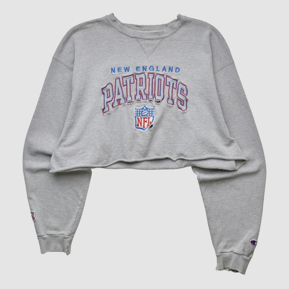 New England Patriots Champion 90s Pullover Sweatshirt Heather Gray Vintage | Fanatics