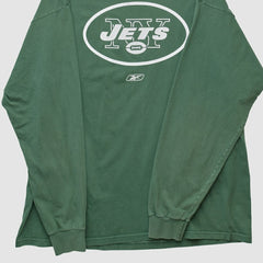 New York Jets Reebok 2000s Long Sleeve T-shirt Green Vintage | Fanatics