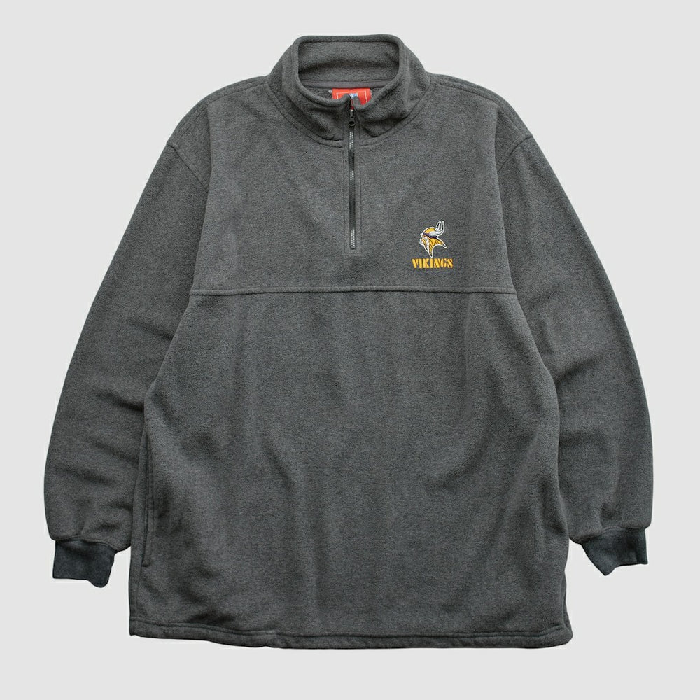 Minnesota Vikings NFL 2000s 1/4 Zip Sweatshirt Dark Heather Gray Vintage | Fanatics