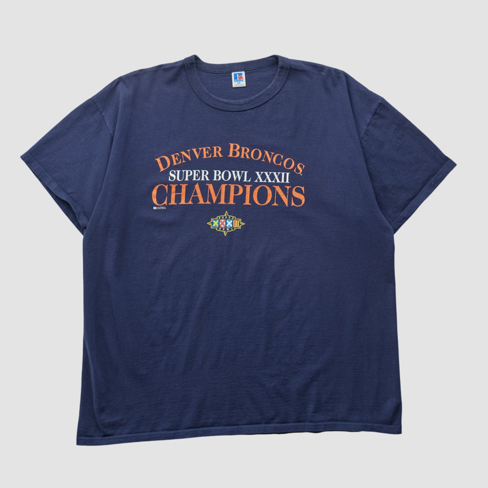 Denver Broncos Russell 1998 T-shirt Navy Vintage | Fanatics