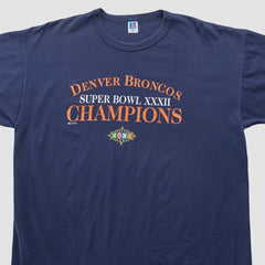 Denver Broncos Russell 1998 T-shirt Navy Vintage | Fanatics