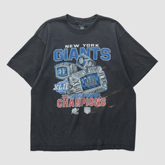 New York Giants Reebok 2008 T-shirt Black Vintage | Fanatics
