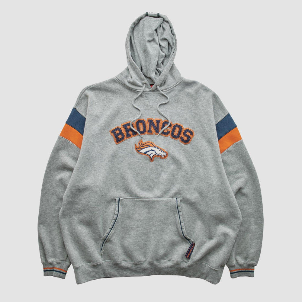Denver Broncos NFL 2000s Hooded Pullover Sweatshirt Heather Gray Vintage | Fanatics