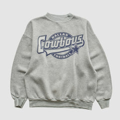 Dallas Cowboys Logo 7 90s Pullover Sweatshirt Heather Gray Vintage | Fanatics