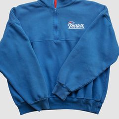 New England Patriots Dodger 90s 1/4 Zip Sweatshirt Blue Vintage | Fanatics