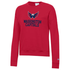 Washington Capitals Champion Women's Wordmark Lockup Powerblend Sweatshirt - Red - NHL