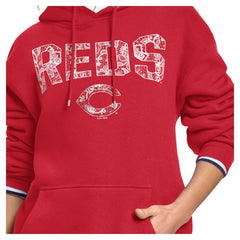 Cincinnati Reds Starter Women's Lace Team Lockup Fleece Hoodie - MLB