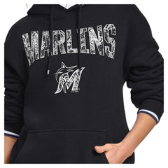 Miami Marlins Starter Women's Lace Team Lockup Fleece Hoodie - MLB
