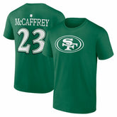 Christian McCaffrey San Francisco 49ers St. Patrick's Day Icon Name & Number T-Shirt Green | NFL