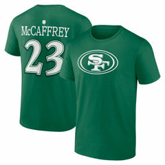 Christian McCaffrey San Francisco 49ers St. Patrick's Day Icon Name & Number T-Shirt Green | NFL