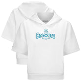 Milwaukee Brewers Levelwear Women's Amber Short Sleeve Cornerstone Hoodie - MLB