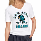 San Jose Sharks Starter Women's Tough Puck T-Shirt - White - NHL