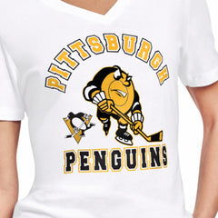 Pittsburgh Penguins Starter Women's Tough Puck T-Shirt - White - NHL
