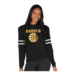 Boston Bruins Concepts Sport Women's Marathon Long-Sleeve Hooded T-Shirt - Black - NHL