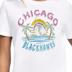 Chicago Blackhawks Starter Women's Tonal Beach T-Shirt - White - NHL