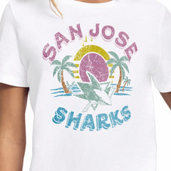 San Jose Sharks Starter Women's Tonal Beach T-Shirt - White - NHL