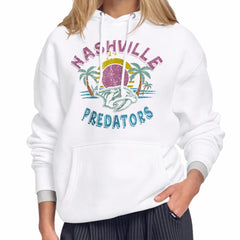 Nashville Predators Starter Women's Tonal Beach Hoodie - White - NHL