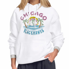 Chicago Blackhawks Starter Women's Tonal Beach Hoodie - White - NHL