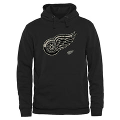 Men's Detroit Red Wings Black Rink Warrior Pullover Hoodie - NHL