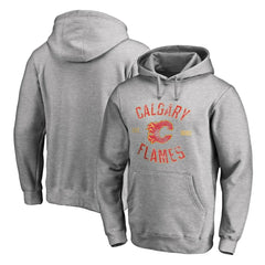 Calgary Flames Heritage Pullover Hoodie - Ash - NHL