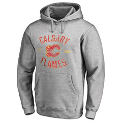Calgary Flames Heritage Pullover Hoodie - Ash - NHL