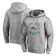 San Jose Sharks Heritage Pullover Hoodie - Ash - NHL