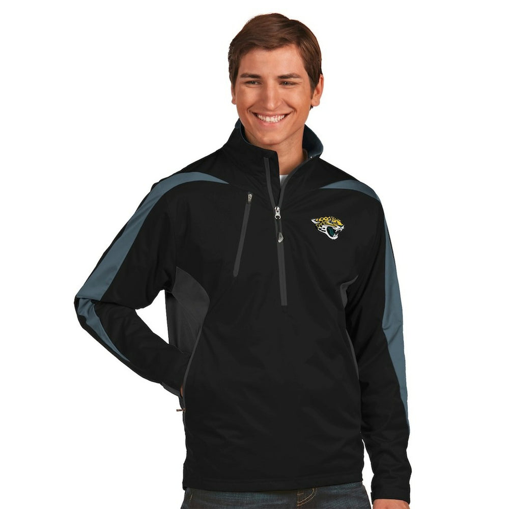 Jacksonville Jaguars Antigua Discover Desert Dry Xtra-Lite Half-Zip Jacket Black | NFL