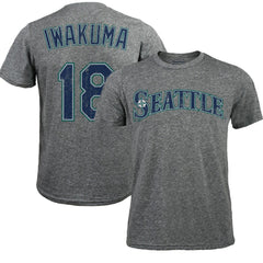 Hisashi Iwakuma Seattle Mariners Majestic Threads Premium Tri-Blend Name & Number T-Shirt - MLB